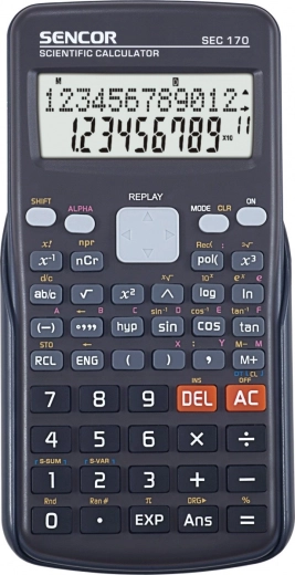 Zinātniskais kalkulators SEC ar 240 funkcijām un LCD displeju