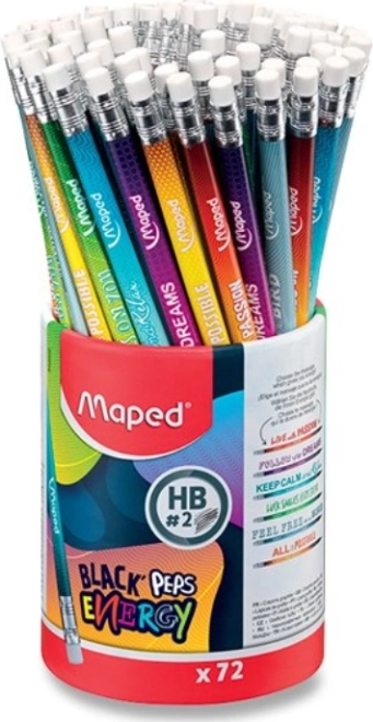 Grafīta zīmulis MAPED Black’Peps Energy HB, motivu mikss