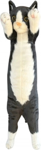 Standing plush cat 55 cm black‑white
