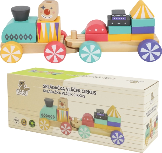 Babu wooden carnival train with blocks
