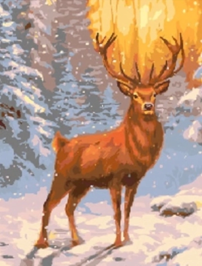 Diamond Painting – Deer in a Snowy Forest 30 × 40 cm