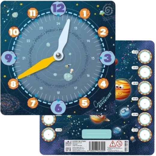 Papīra mācību pulkstenis Cosmic Adventure