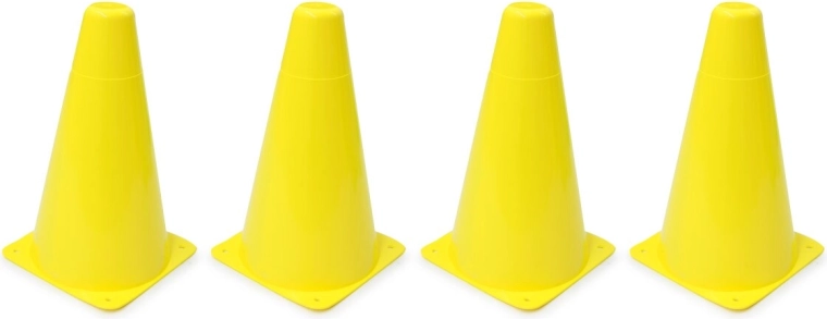 Jamara training cones (pylons) yellow – set of 4 pcs