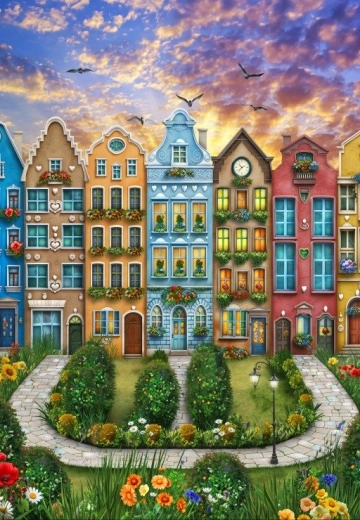 Alipson Rainbow Village Puzzle (1000 Pieces)
