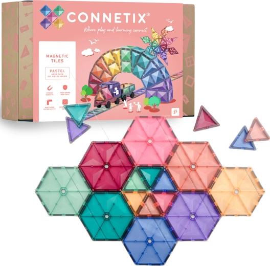 Connetix Pastel Mega Pack magnētiskā konstruktoru komplekts, 202 detaļas