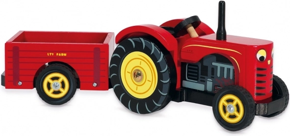 Le Toy Van sarkanais traktors ar piekabi