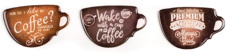 Magnēti Coffee, dekoru mikss, 3 gab.