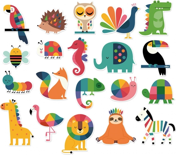VILAC Rainbow Animal Magnets, 20 pcs