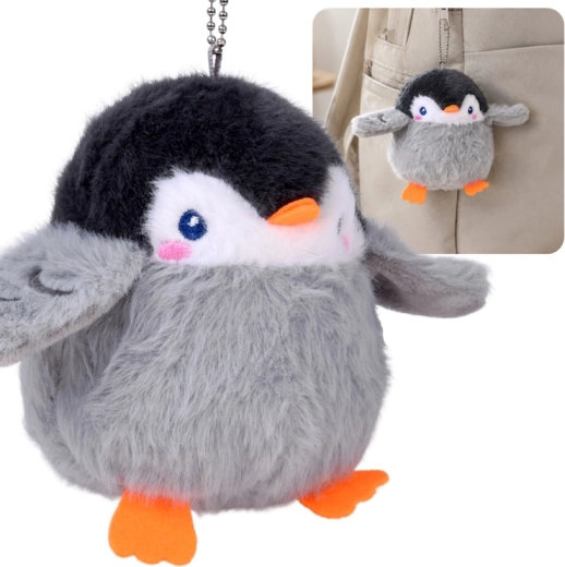 Plush penguin keychain Edek with squeaker for a backpack 11 cm - 1 piece