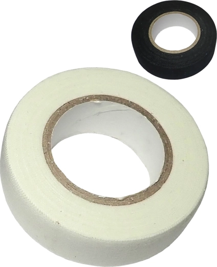 Sporta tekstila lente hokeja nūjai 2 cm x 10 m (melna/balta) – 1 gab.