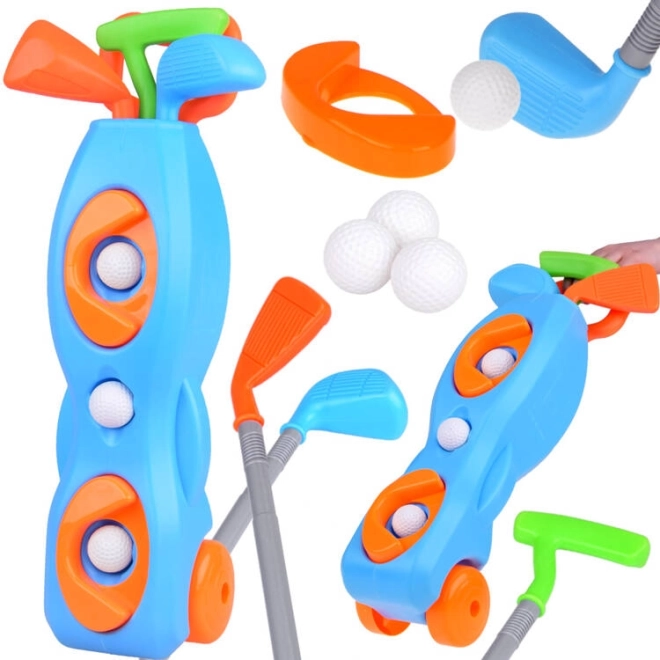 Kids’ mini golf with wheeled stand and accessories