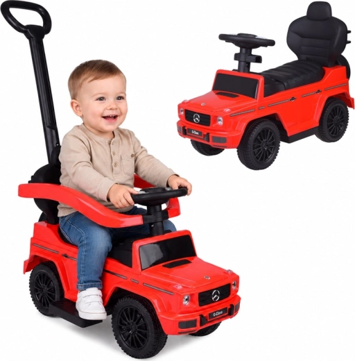 Children’s Mercedes G-Class ride-on 2-in-1 with parent push handle and sounds
