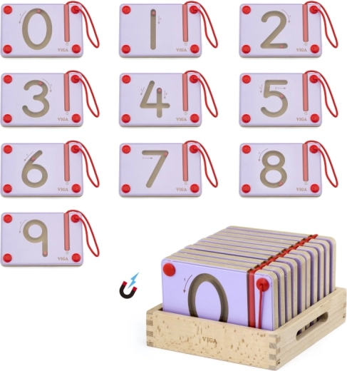 Practicing numerals with a magnetic pen