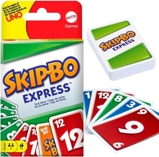 Mattel Skip-Bo Express – ātra stratēģiska kāršu spēle