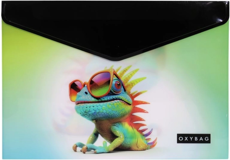 OXY dokumentu mapīte ar spiedpogu A4 Crazy Animals Chameleon