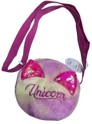Apaļa bērnu rokassomiņa Unicorn ar fliteru austiņām
