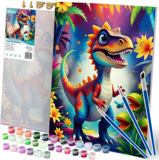Glezna pēc numuriem 40 × 50 cm – dinozaurs MASSIDO