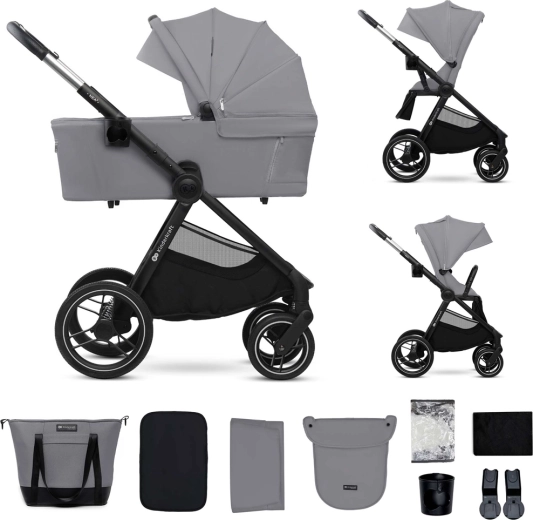 Kinderkraft kombinētie bērnu rati Nea 2 2v1 platinum grey