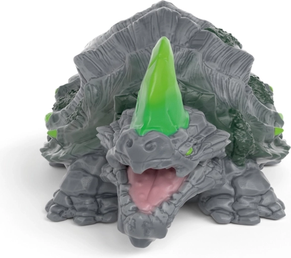 Sharp green horn and rugged expression