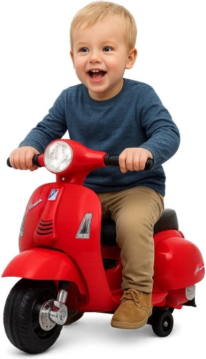 Bērnu elektriskais skūteris Vespa Mini, sarkans