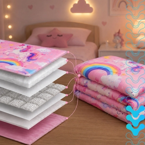 7-layer construction and square quilting
