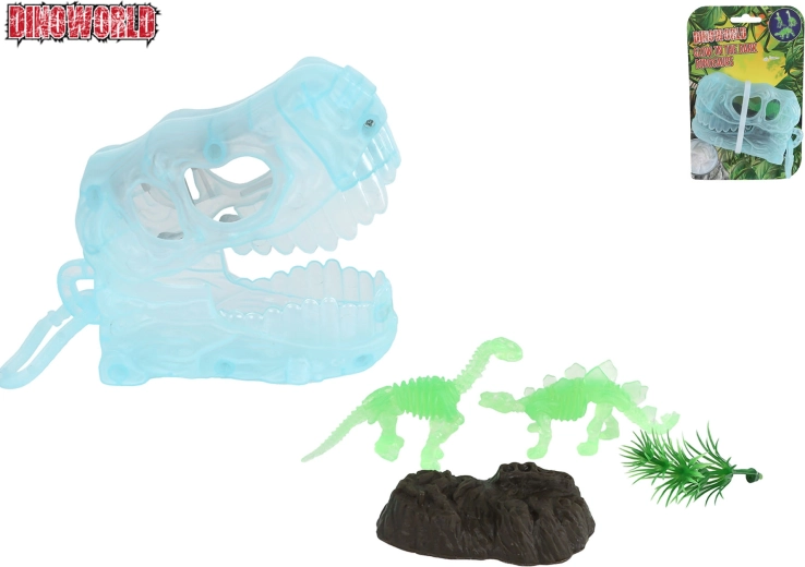 Dinoworld 3D atslēgu piekariņš ar tumsā mirdzošiem dinozauriem 11 cm