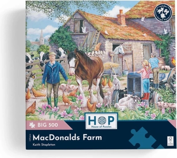 500 large pieces for comfortable puzzling