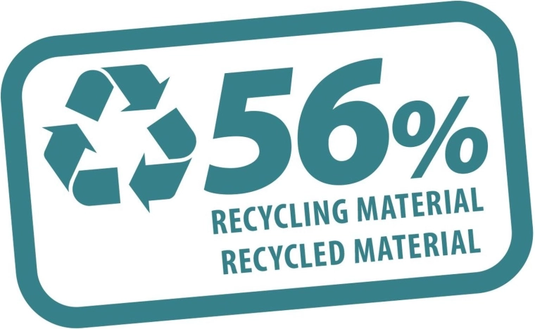 Contains 56% recycled material
