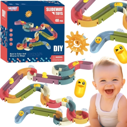 Woopie bath water track with slide, 48 pieces