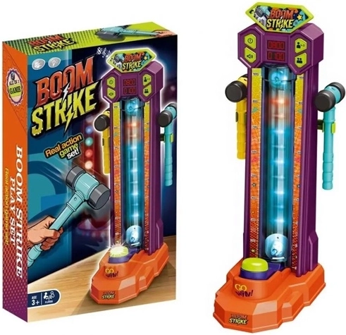 Skill Game Hammer with Strength Meter and LED Effects