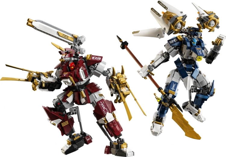 Two highly poseable titan mechs