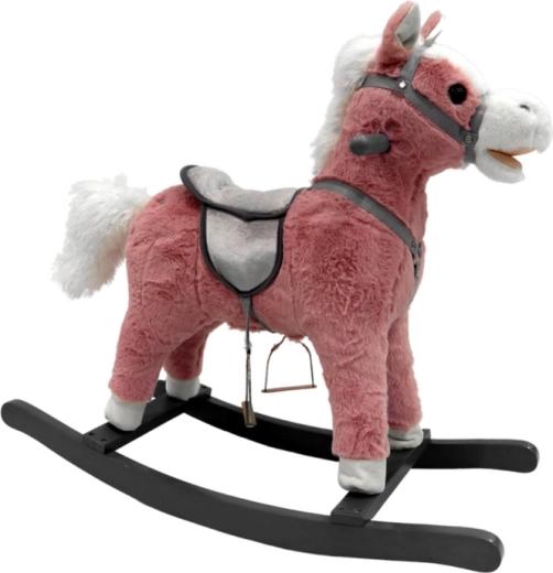Šūpuļzirgs 74 cm ar skaņām – rozā