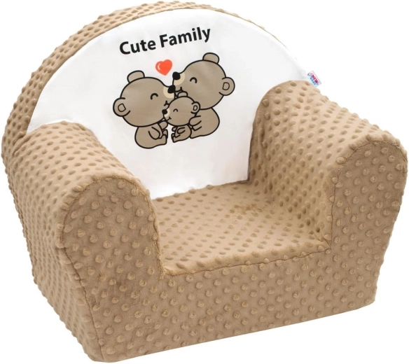 Bērnu krēsliņš no minky auduma NEW BABY Cute Family cappuccino