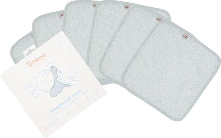 Timboo reusable soft wipes riviera blue (6 pcs)