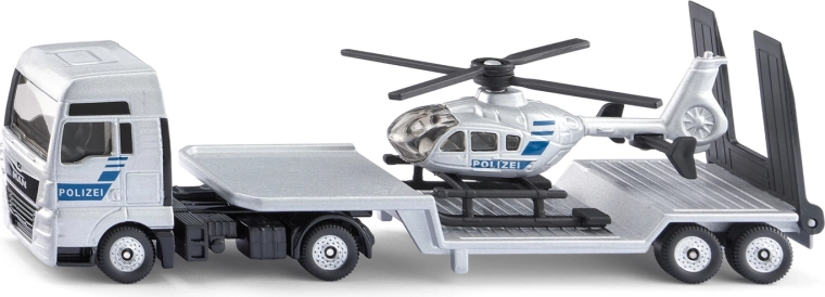Siku Super police tractor unit MAN with trailer and helicopter
