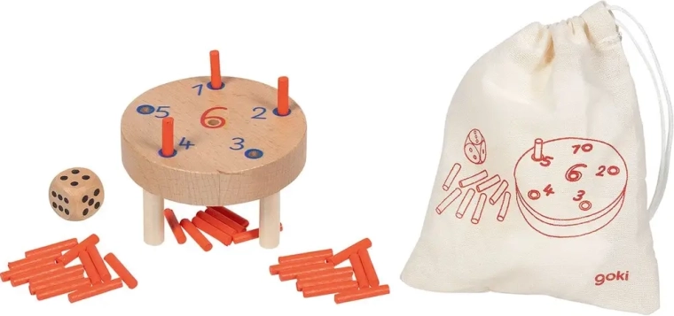 Goki peg game – Tricky Six in a pouch