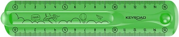 Lineāls KEYROAD Flexi 15 cm zaļš