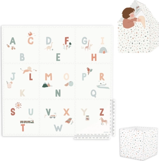 Spēļu paklājs un uzglabāšanas kaste 2v1 Play&Go EEVAA alphabet