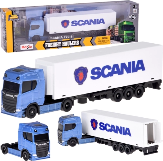 Maisto metāla vilcēja modelis SCANIA 770S ar piekabi 1:64