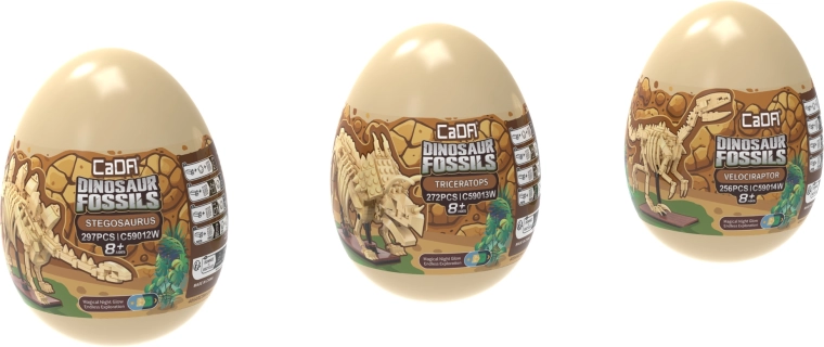 Trīs dinozauri vienā kolekcijā