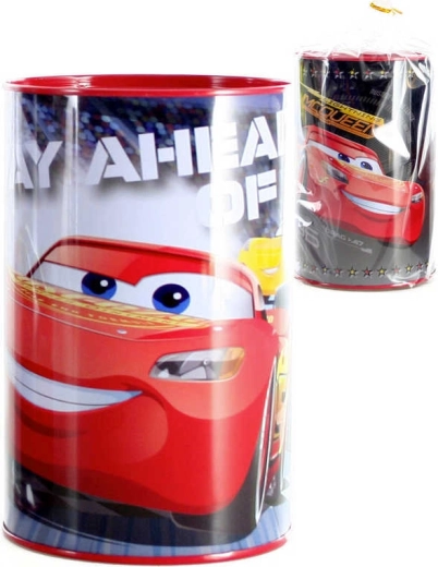 Bērnu metāla krājkasīte Cars 15 cm, apaļa – 1 gab.
