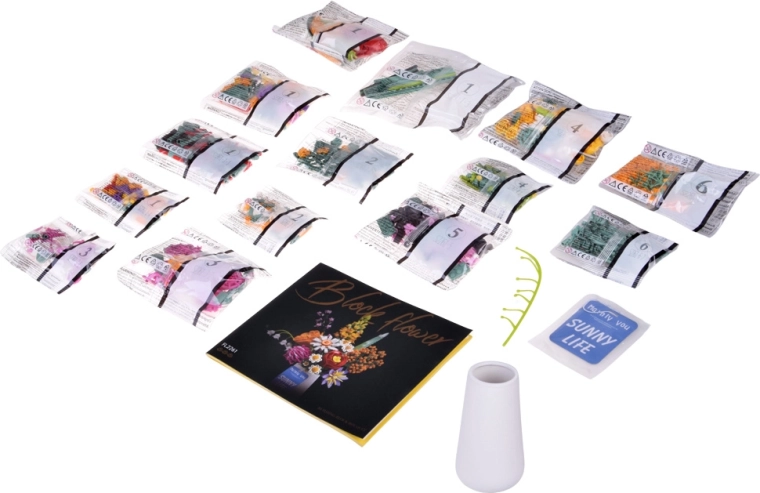 1070 detaļas bagātīgam un krāsainam pušķim