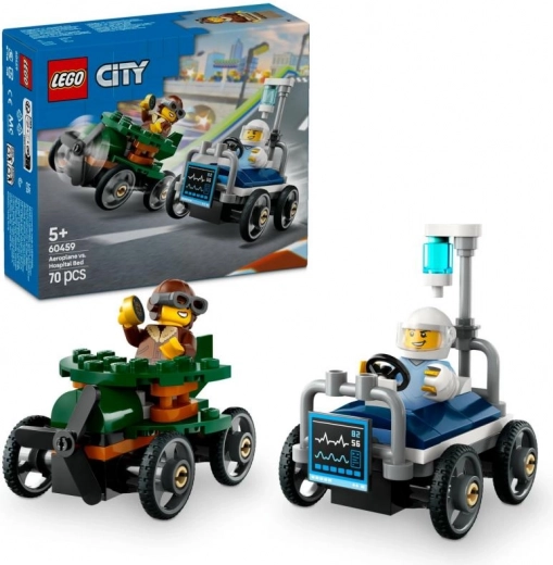 LEGO City 60459 Sacīkšu komplekts: Lidmašīna pret slimnīcas gultu