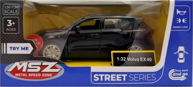 MSZ Volvo EX40 modelis ar gaismas un skaņas efektiem, melns