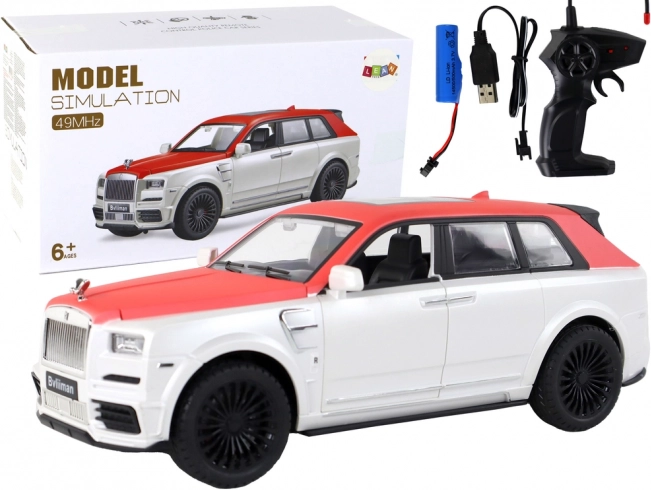 RC auto 1:20 balti–sarkans ar tālvadību