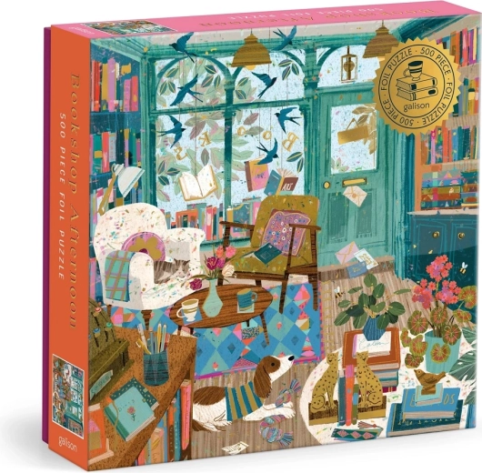 Galison Foil Puzzle Afternoon in the Bookstore, 500 Pieces