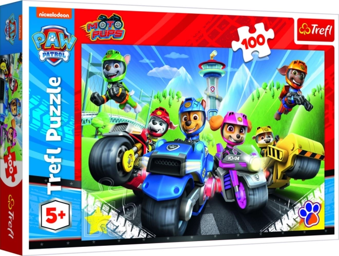 Puzle 100 detaļu PAW PATROL uz motocikliem