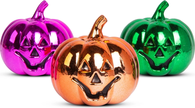 Glossy Halloween Pumpkin Decorations, 6 cm, 3 pcs