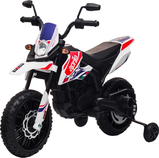 Bērnu elektriskais motocikls Aprilia RX-125 balts