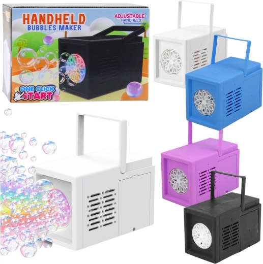 Portable automatic soap bubble machine with 10 openings